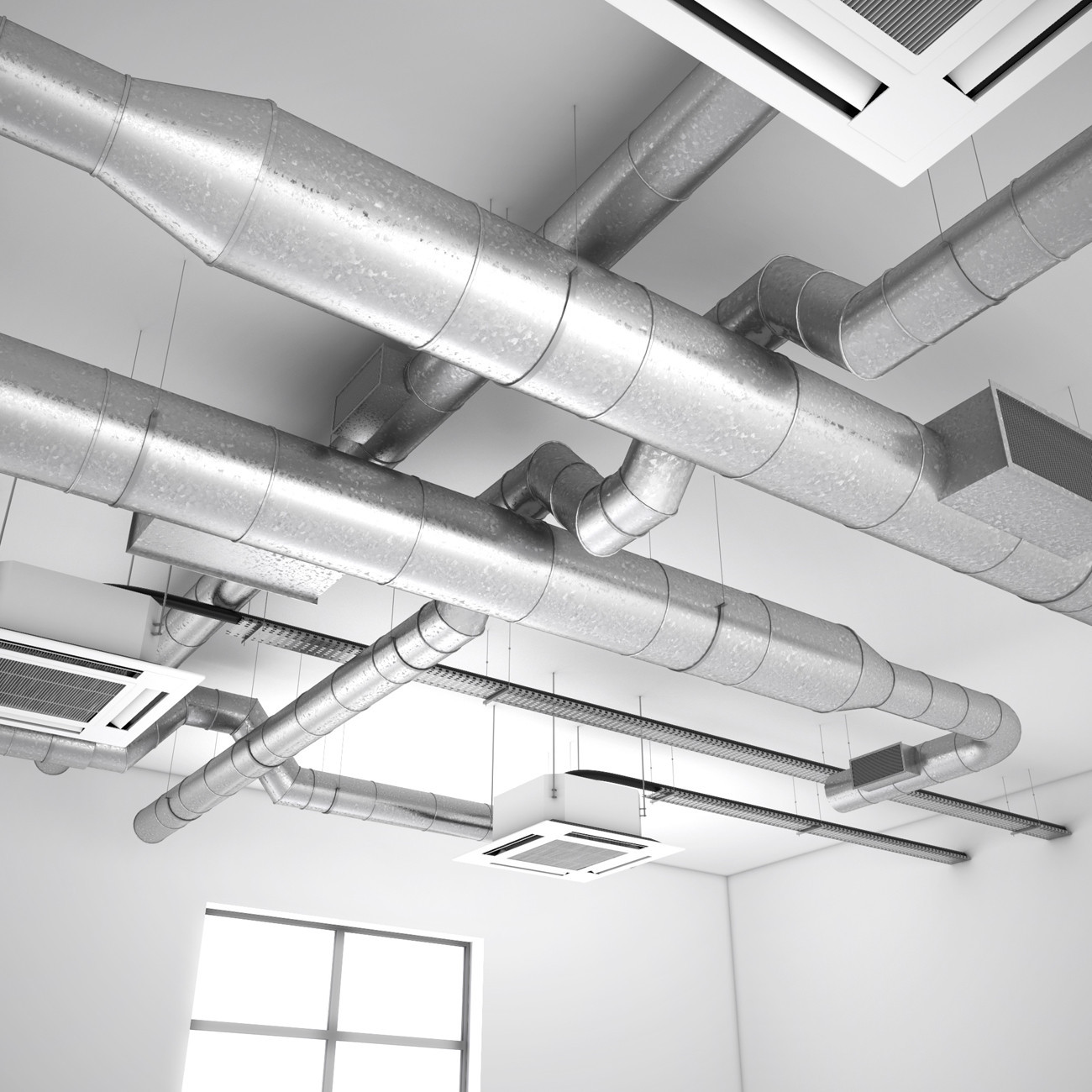 Air Ducts Installed into a large commercial building